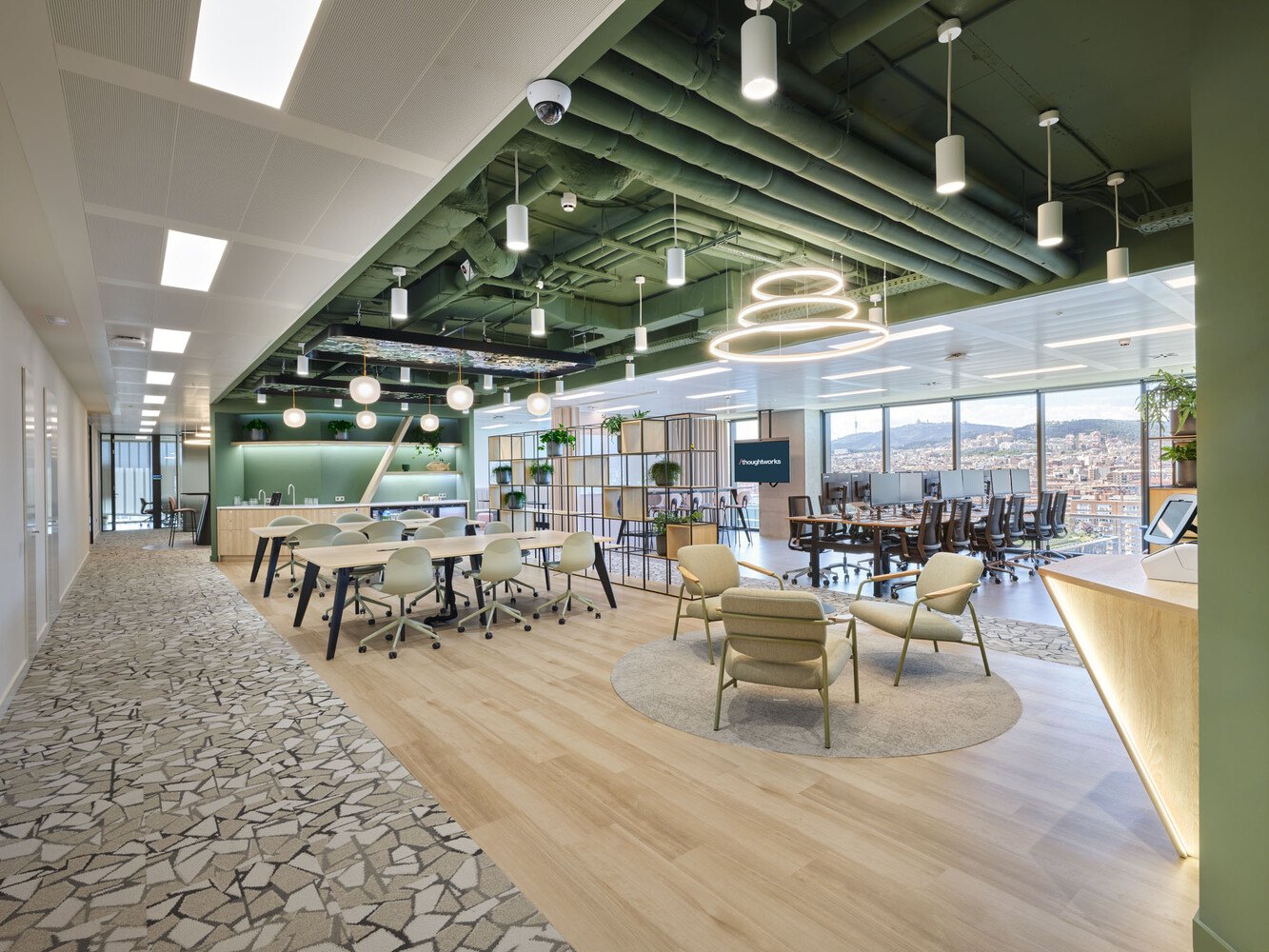 Thoughtworks open space y puestos de trabajo